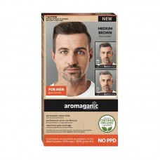 Aromaganic 纯天然有机植物男士染发膏 不含PPD（棕色 4.0N）